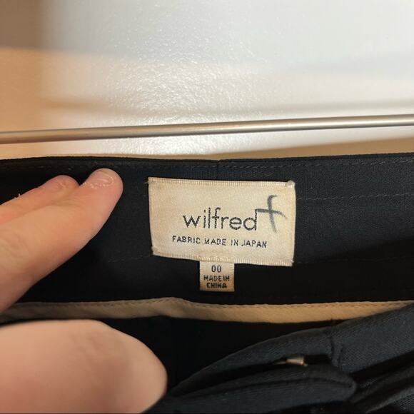 Aritzia Wilfred Allant Black Silk Cuffed Hem Waist Tie Pants Size 00 - Picture 5 of 8